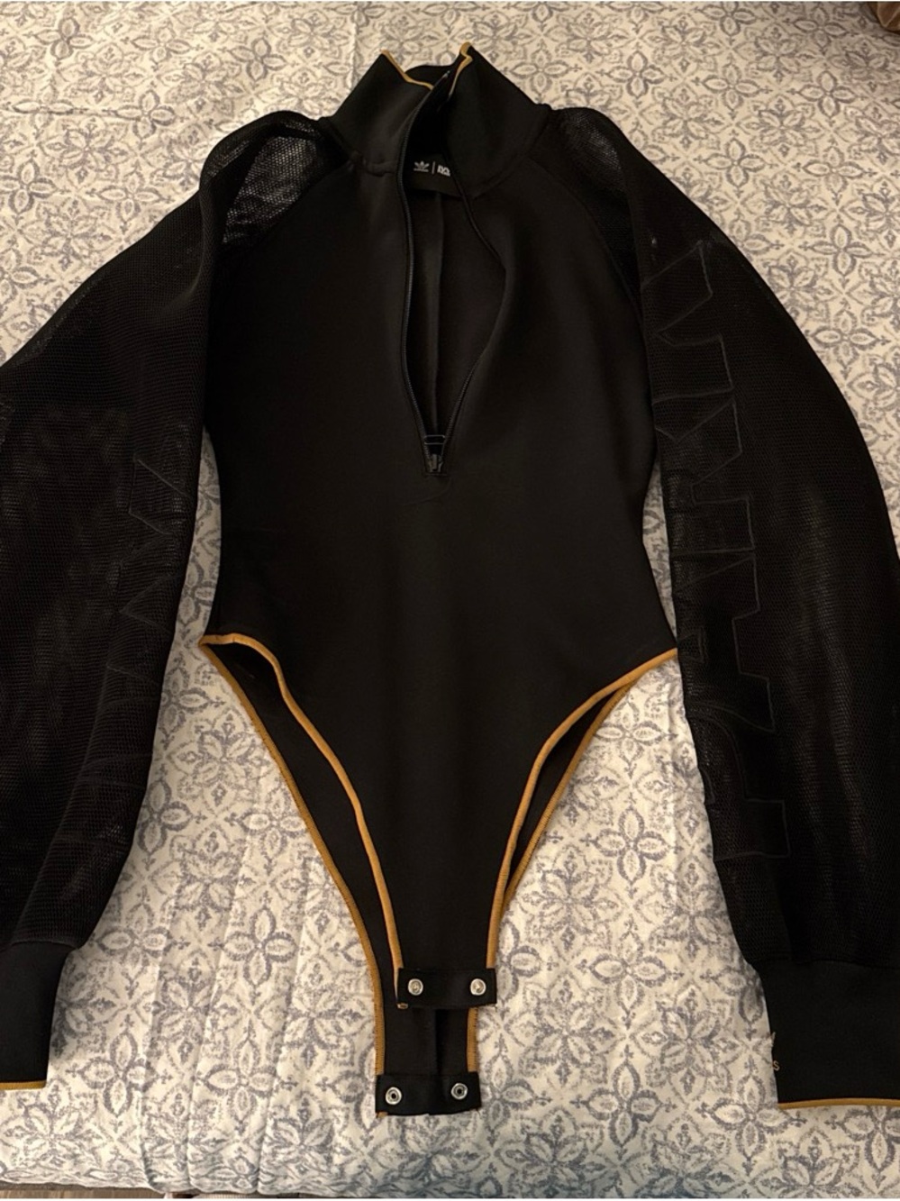 IVY PARK Black Bodysuit with Gold Trim